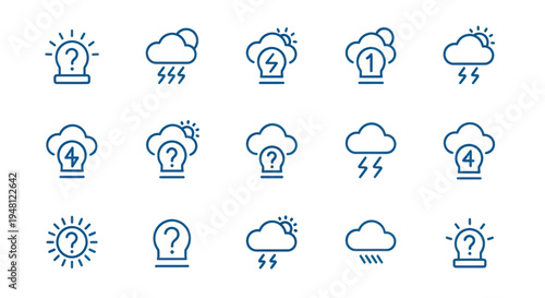 Weather forecast icons set