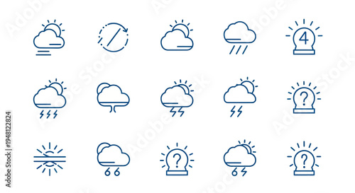 Weather icons set forecast elements