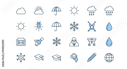 Weather icons set vector illustration