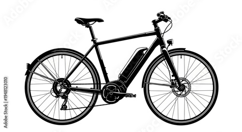 Electric Bicycle Illustration - Modern Transportation for Urban Commuting and Leisure.