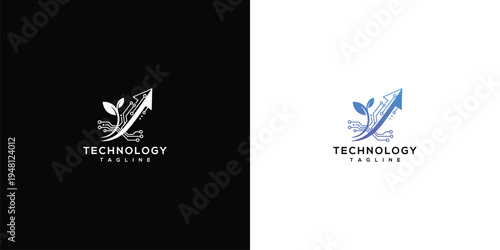 Technology Growth Arrow Logo - Digital Innovation  Future Concepts.