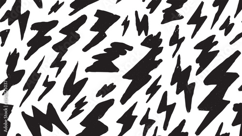 Lightning bolts vector seamless pattern.