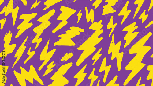 Lightning bolts vector seamless pattern.