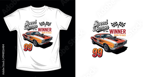 Car graphic vector art t-shirt design print template
