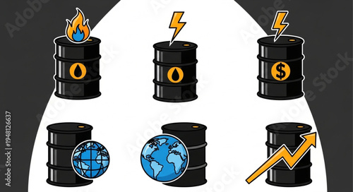 Oil Barrels Depicting Energy Sources and Global Impact on the Economy.