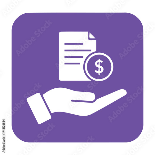Hand offering payment document with currency symbol for financial transactions