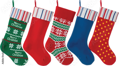 Colorful Christmas Stockings Hanging