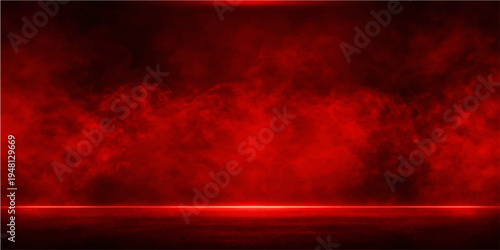 A dark grunge texture blends red and black abstract design with motion blur and fire flames to create an artistic explosion of smoke and light across a celestial galaxy backdrop