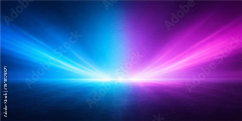 An abstract blue background features a bright burst of light and energy rays shining like a star in a glowing space backdrop design