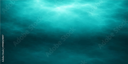 Deep blue grunge background featuring abstract ocean waves and sunlight reflections under a dark stormy sky