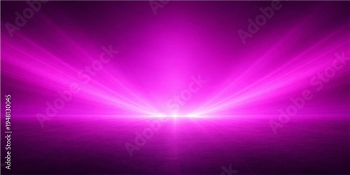 An abstract purple background design features glowing violet rays and pink light waves in a colorful vector illustration with bright motion energy and a dark star space texture