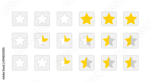 Collection of Five-Pointed Yellow Stars in Various Stages of Completion.