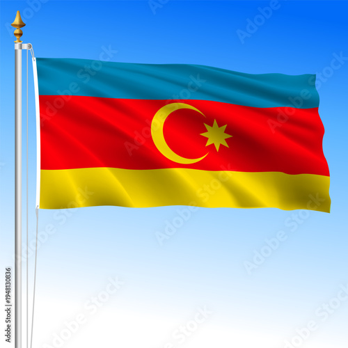 Nakhchivan autonomous Republic flag, Azerbaijan, asiatic country, vector illustration