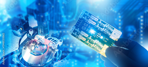 Obraz na plátne Semiconductor manufacturing and microelectronics engineering