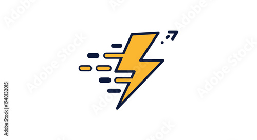 Yellow Lightning Bolt Icon Symbolizing Speed and Energy.