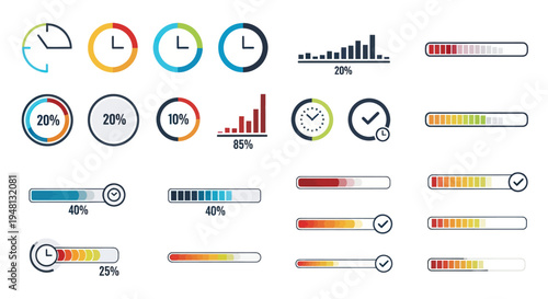 Collection of diverse loading bars and progress indicators.