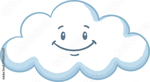 Cute Smiling Cloud Cartoon Illustration Vector Art