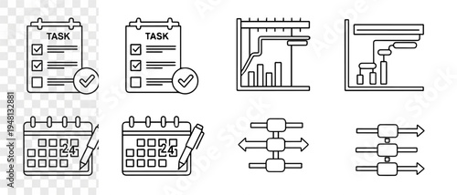 Set of vector illustrations featuring a medieval castle and ancient Greek church building icons for game design and business construction signs