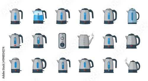 Collection of Electric Kettles in Various Designs and Styles.