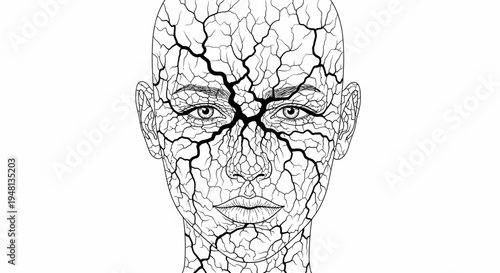 Cracked Face Skin Texture Pattern.