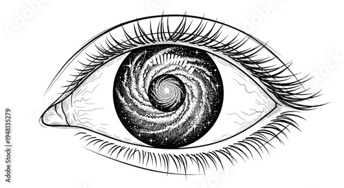 Detailed illustration of a human eye.