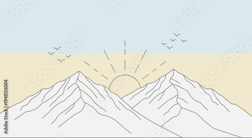 Snowy mountain peaks at sunrise high.