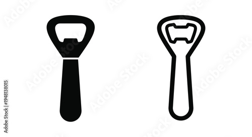 Two black bottle openers presented in a simple graphic style