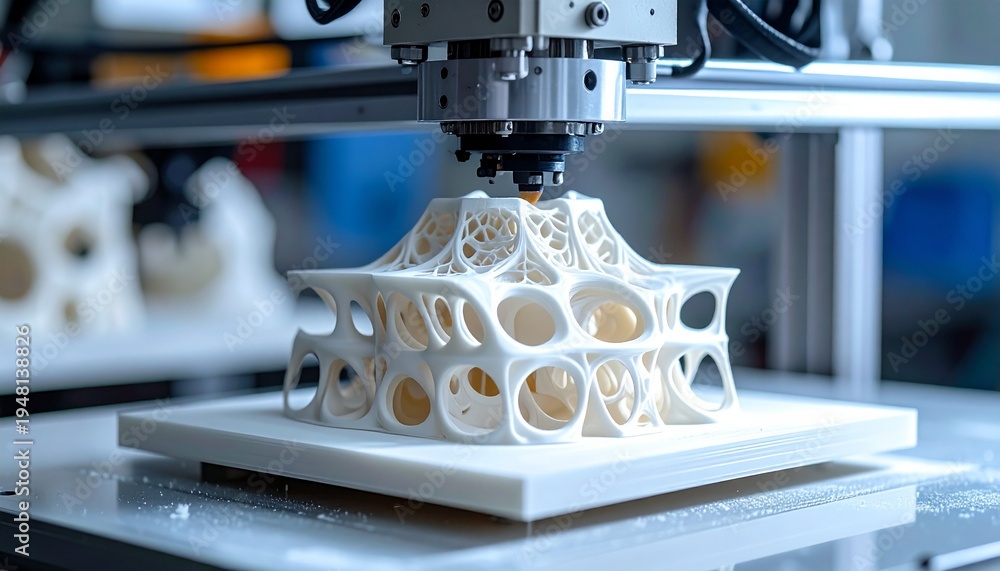 Fototapeta premium creating a complex architectural model with white resin, 