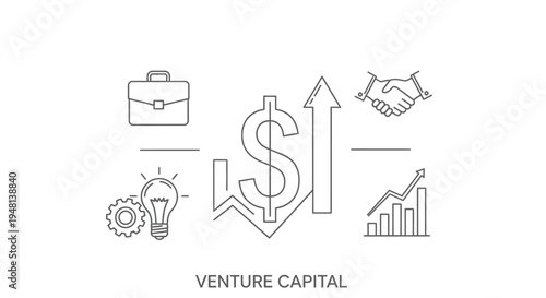Venture capital investment growth concept.
