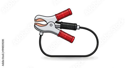 Illustration of a Battery Clamp for Car Repair and Charging