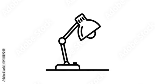 Desk lamp with adjustable arm standing.