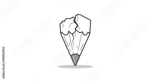 Broken pencil symbolising blocked creativity or ideas.