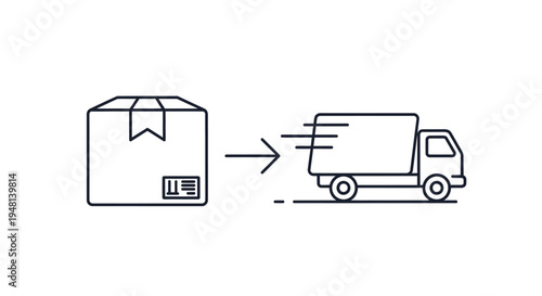 Package being delivered by truck.