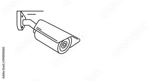 Security camera on a wall mount.