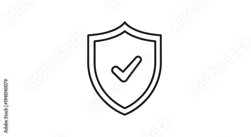 Shield with checkmark icon symbol.