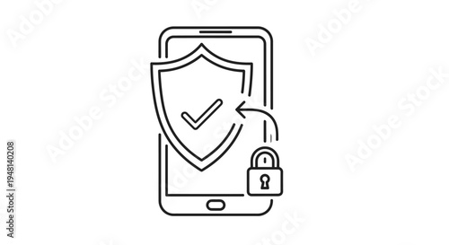 Smartphone Security Lock Icon Protection.