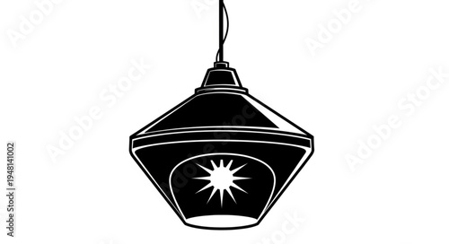 Elegant Hanging Lamp with Starburst Design for Interior Lighting.