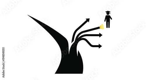 Businessman choosing different career paths and opportunities