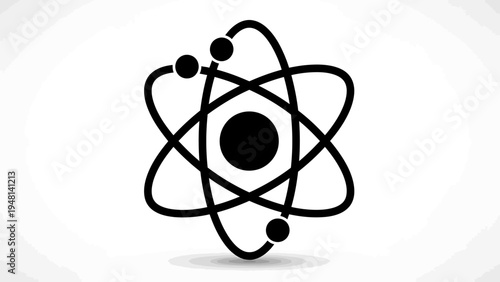 Atom Icon, Atomic Structure, Science Symbol, Nuclear Energy, Chemistry, Physics
