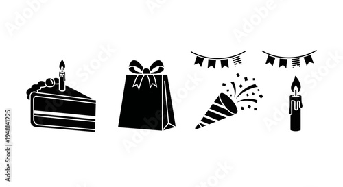 Party Shopping Bag and Exploding Party Popper Icon