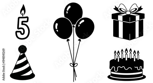 Group of Three Floating Helium Balloons for Celebration