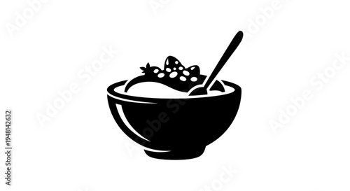 A vector illustration design featuring a hot cup of coffee and chocolate with mint alongside a restaurant meal dish and soup bowl icon