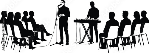 Back to school boy silhouette walking with backpack and schoolbag, elementary student going to primary education class, side view vector illustration isolated on white.