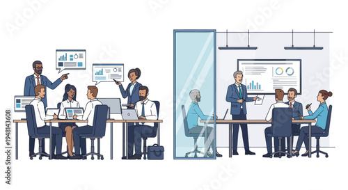 Business Meeting Diversity & Collaboration in Modern Office