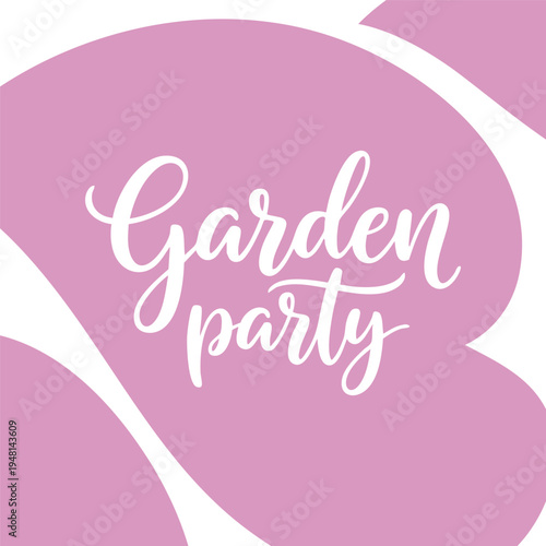 Garden party Card with botanical accents for spring designs