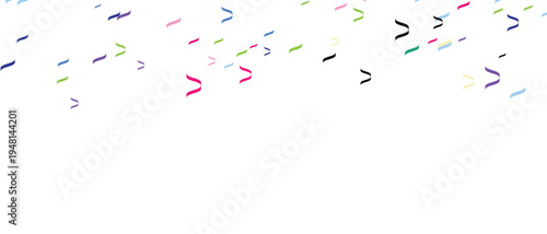 Vector Illustratio Design Colorful confetti pieces flying on transparent background for celebration