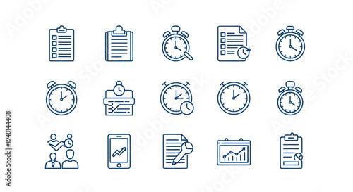 Time management and planning icons
