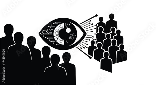 people watching crowd eye surveillance concept