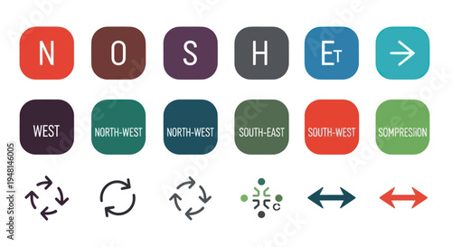 Directional navigation buttons and icons.