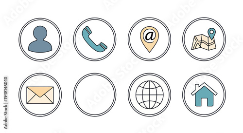 Set of web and communication icons.